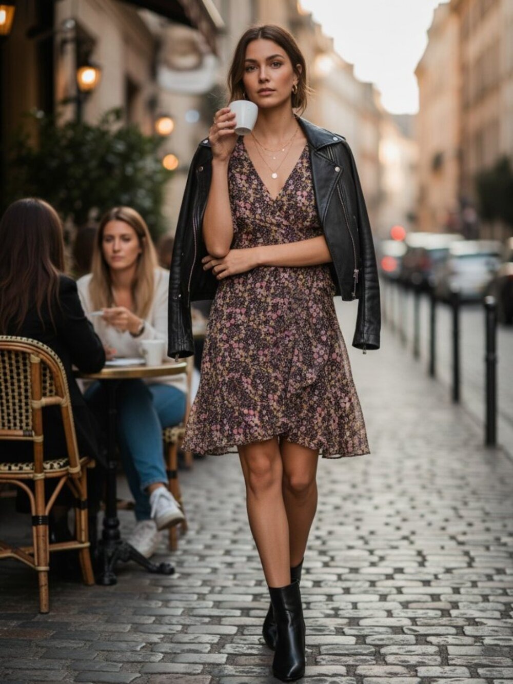 LC Lauren Conrad Floral Wrap Dress Small Sheer Puff Sleeve Tie Sleeve Boho Roman